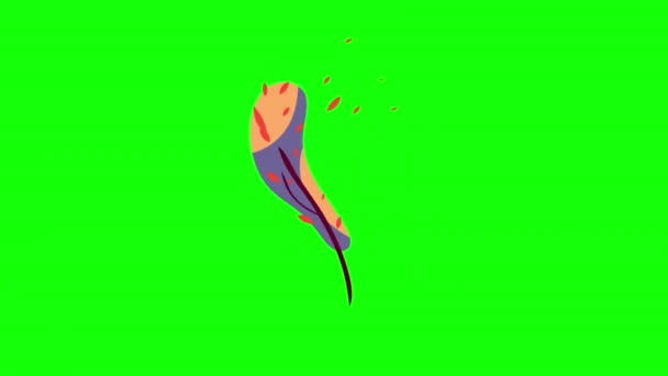 Plant Leaf Tree Leaves Flying Wind Icon Loop Animation Video — Stock Video