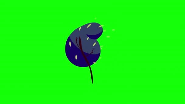 Plant Leaf Tree Leaves Flying Wind Icon Loop Animation Video — Wideo stockowe