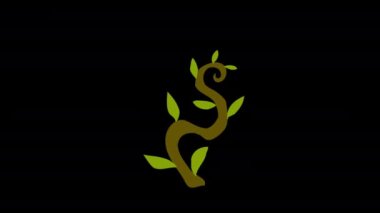 plant tree leaves flying icon loop Animation video transparent background with alpha channel