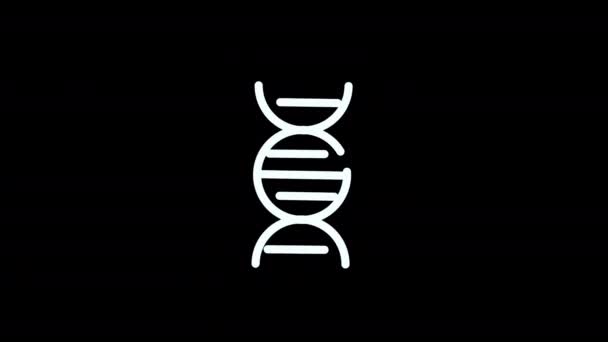 Dna Icon Loop Animation Video Transparent Background Alpha Channel — Stockvideo