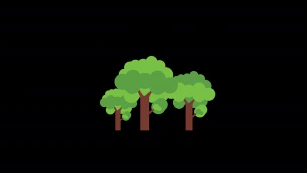 Sakura Tree Ikona Pętla Animacja Wideo Przezroczyste Tło Kanałem Alfa — Wideo stockowe