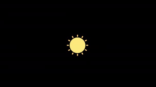 Sun Icon Loop Animation Video Transparent Background Alpha Channel — Stock Video