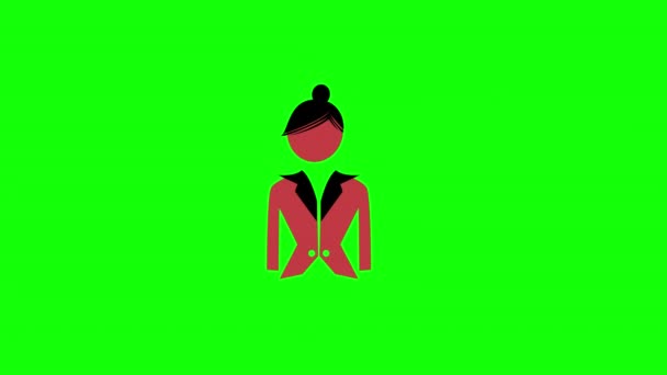 Women Avatar Icon Loop Animation Video Transparent Background Alpha Channel — Wideo stockowe