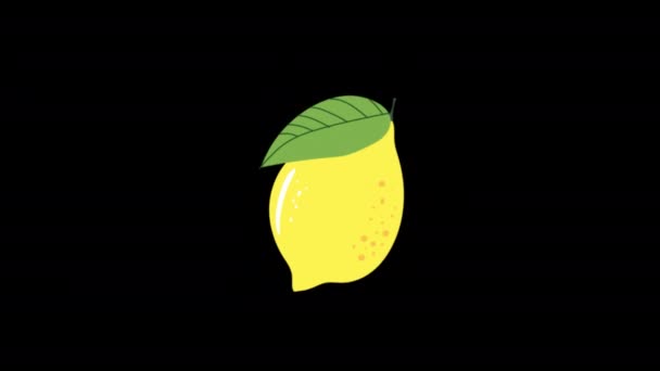 Lemon Icon Loop Animazione Video Sfondo Trasparente Con Canale Alfa — Video Stock