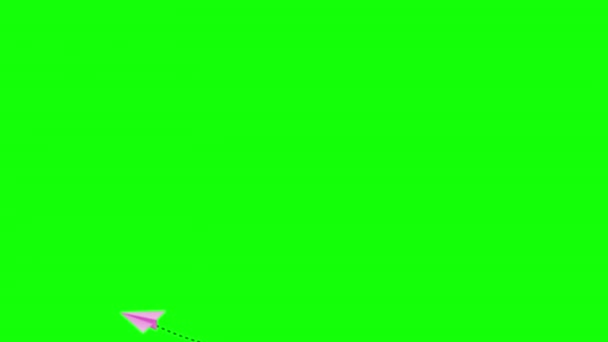 Papierflugzeug Fliegende Schleife Animation Video Transparenter Hintergrund Mit Alphakanal — Stockvideo