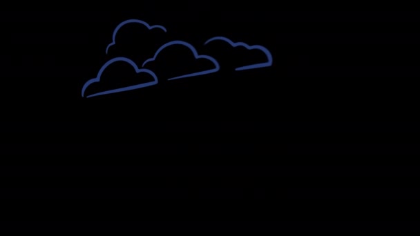 Počasí Cloud Ikona Smyčka Animace Video Transparentní Pozadí Alfa Kanálem — Stock video