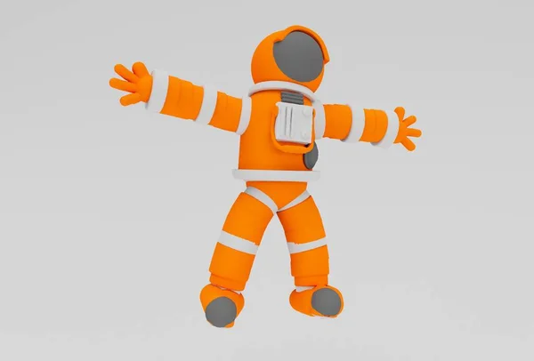 Astronaut Minimal Illustration White Background — Stock Photo, Image