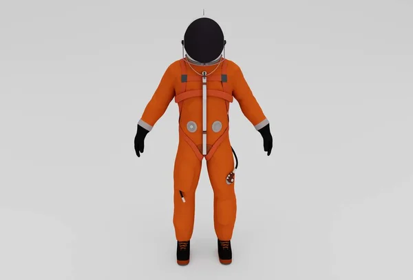 Astronauta Mínimo Ilustração Fundo Branco — Fotografia de Stock