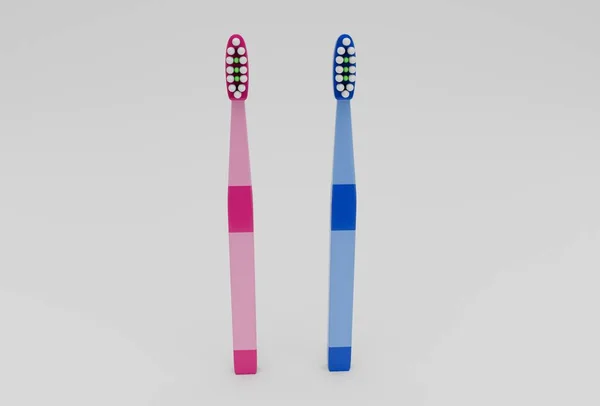 Tooth Brush Minimal Illustration White Background — Stock Photo, Image