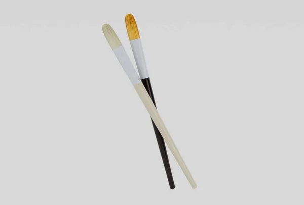Paint Brush Minimal Illustration White Background — Stock Photo, Image