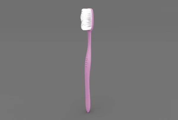 歯ブラシミニマルな3Dイラスト上の白い背景 — ストック写真