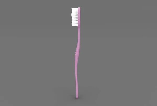 白色背景上的牙刷最小3D插图 — 图库照片