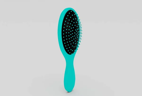Hair Brush Minimális Illusztráció Fehér Háttér — Stock Fotó