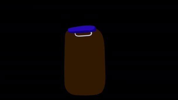 Trolley Bag Icon Loop Animação Vídeo Transparente Fundo Com Canal — Vídeo de Stock