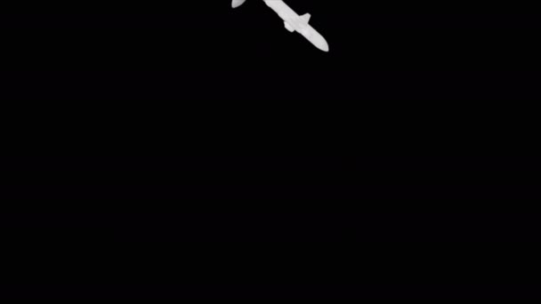 Airplane Icon Loop Animation Video Transparent Background Alpha Channel — Vídeo de Stock