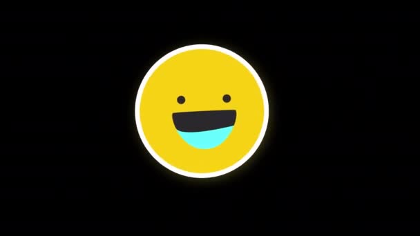 Emoticon Roztomilý Úsměv Emoji Ikona Smyčka Animace Video Transparentní Pozadí — Stock video
