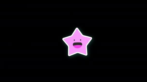 Bintang Emoji Ikon Loop Animasi Video Latar Transparan Dengan Saluran — Stok Video