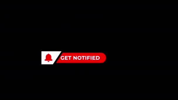 Botón Campana Recibe Bucle Notificado Vídeo Animación Fondo Transparente Con — Vídeo de stock