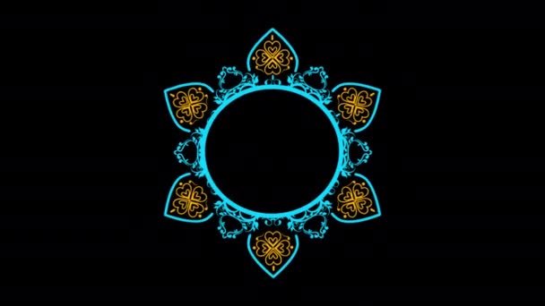 Circle Decoration Ornament Decorative Elegant Mandala Copy Space Loop Animation — Stock Video