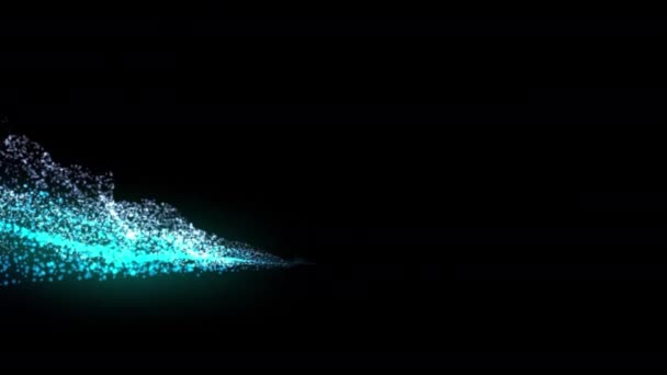 Partikel Fliegen Durch Die Abstrakte Spiralschleife Animation Video Transparenter Hintergrund — Stockvideo