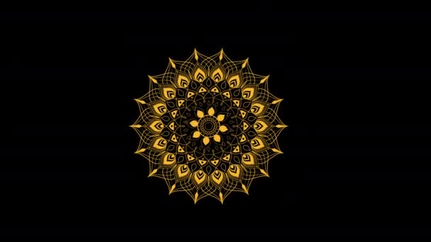 Çember Dekorasyon Süslemesi Zarif Mandala Kopya Uzay Döngüsü Animasyon Video — Stok video