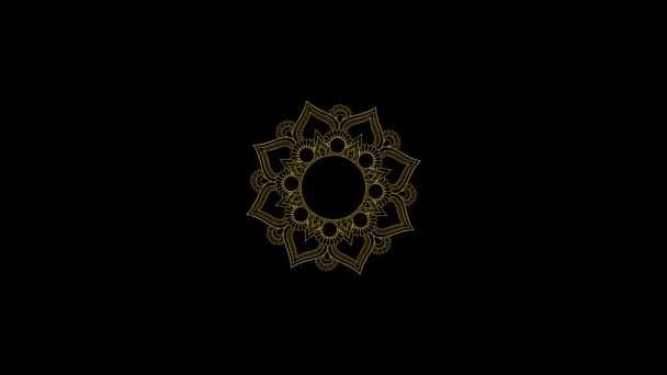 Kruh Dekorace Ornament Dekorativní Elegantní Mandala Kopírovat Prostor Smyčka Animace — Stock video