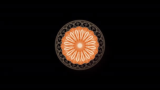 Cirkel Decoratie Ornament Decoratieve Elegante Mandala Kopiëren Spatie Lus Animatie — Stockvideo
