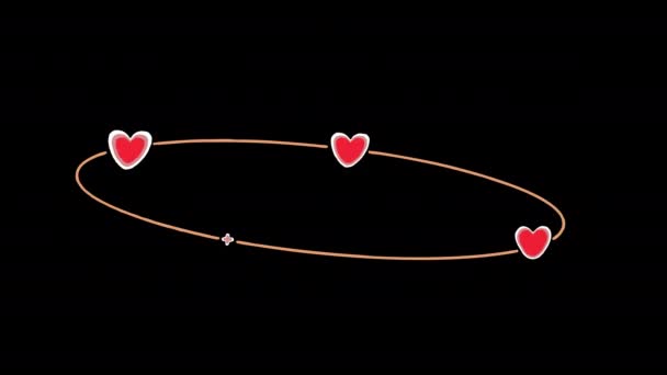 Valentine Coração Anel Amor Loop Animação Vídeo Transparente Fundo Com — Vídeo de Stock