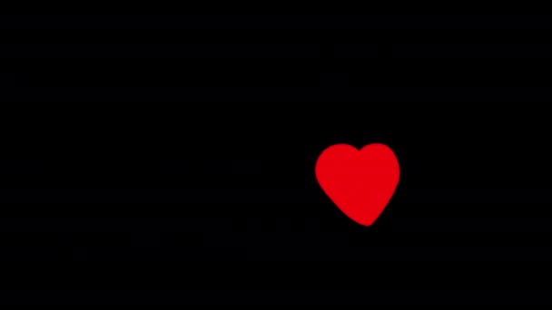 バレンタインハートラブループアニメーションビデオアルファチャンネルで透明背景 — ストック動画