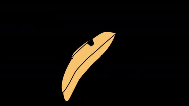 Lazo Icono Plátano Amarillo Vídeo Animación Fondo Transparente Con Canal — Vídeos de Stock