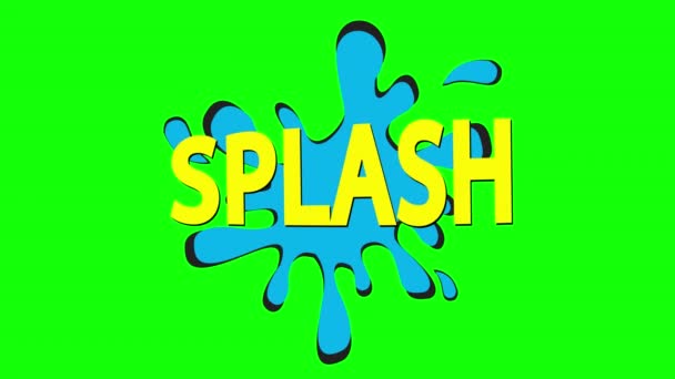 Cartoon Splash Comic Bubble Speech Loop Animação Vídeo Fundo Transparente — Vídeo de Stock