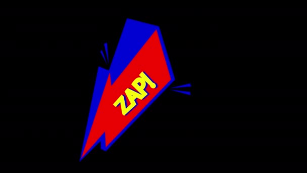 Zap Comic Bubble Speech Loop Animation Video Transparent Background Alpha — 비디오
