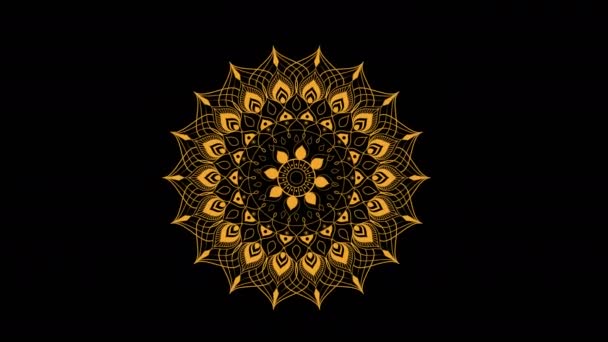 Okrąg Dekoracja Ozdoba Dekoracyjne Elegancka Mandala Kopia Przestrzeń Pętla Animacja — Wideo stockowe