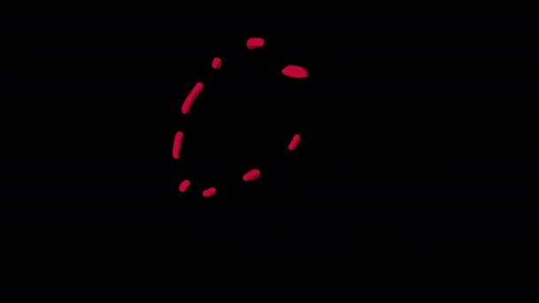 Ícone Coração Vermelho Amor Loop Animação Vídeo Fundo Transparente Com — Vídeo de Stock