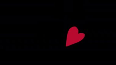 Kırmızı kalp simgesi aşk döngüsü animasyon videosu alfa kanallı şeffaf arkaplan.