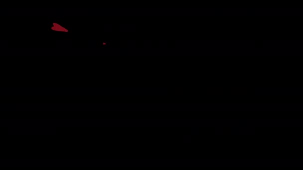Красное Сердце Иконка Любви Петля Анимация Видео Прозрачный Фон Альфа — стоковое видео