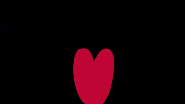 Icône Coeur Rouge Boucle Amour Animation Vidéo Fond Transparent Avec — Video