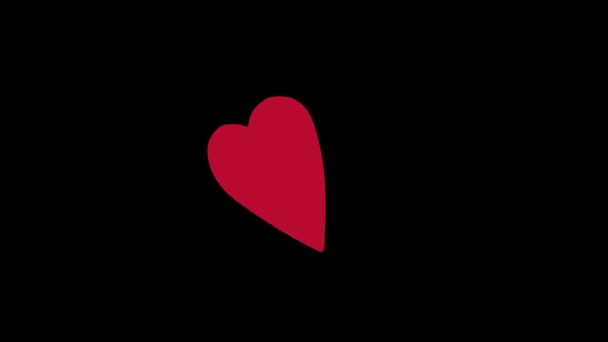 Red Heart Icon Love Loop Animation Video Transparenter Hintergrund Mit — Stockvideo