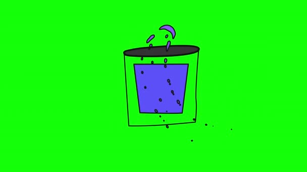 Drink Üveg Szalma Ikon Hurok Animációs Videó Átlátszó Háttér Alfa — Stock videók