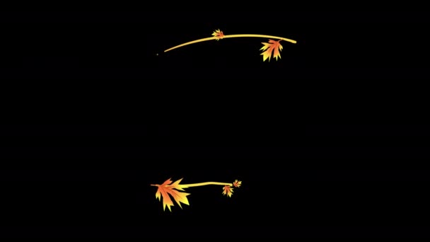 Esküvői Címek Másolás Hely Szöveg Animált Virág Levél Koszorú Virág — Stock videók