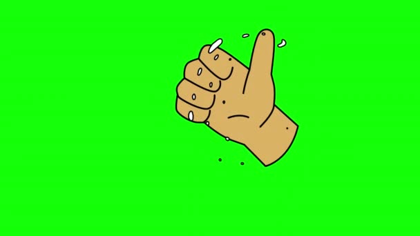 Hand Gest Ikon Loop Animation Video Transparent Bakgrund Med Alfa — Stockvideo