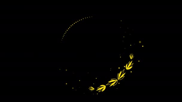Titolo Nozze Copia Spazio Testo Animato Fiore Foglia Corona Decorazione — Video Stock
