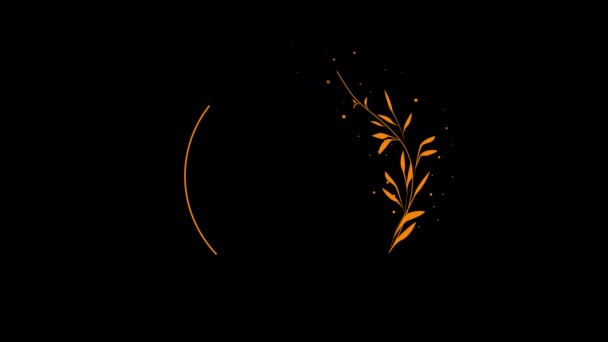 Esküvői Címek Másolás Hely Szöveg Animált Virág Levél Koszorú Virág — Stock videók
