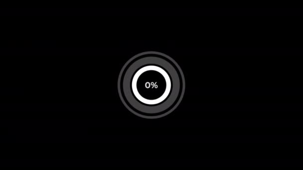 100 Percentage Infographics Loading Circle Ring Transfer Download Animation Alpha — 비디오