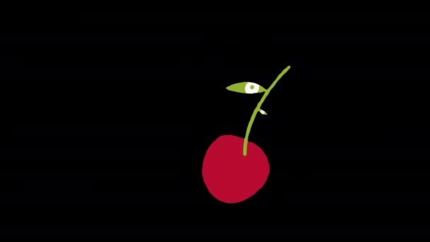 Cseresznye Levél Ikon Hurok Animációs Videó Átlátszó Háttér Alfa Csatorna — Stock videók