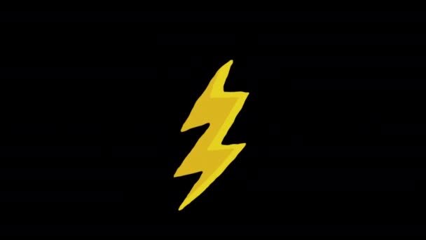 Lightning Bout Icoon Loop Animatie Video Transparante Achtergrond Met Alfa — Stockvideo