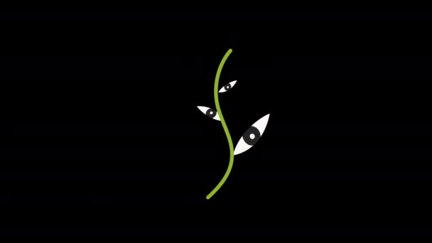 Kwiat Liść Pętla Animacja Wideo Przezroczyste Tło Kanałem Alfa — Wideo stockowe