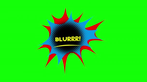 Kreskówka Blurrr Komiks Bańka Mowy Pętla Animacja Wideo Przezroczyste Tło — Wideo stockowe