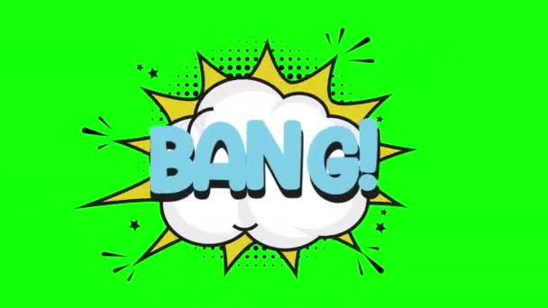 Cartoon Bang Comic Bubble Speech Loop Animation Video Transparent Background — 비디오