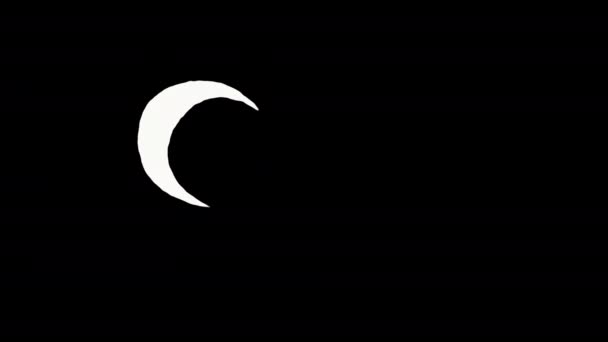 Księżyc Gwiazdy Pętla Animacja Wideo Przezroczyste Tło Kanałem Alfa — Wideo stockowe